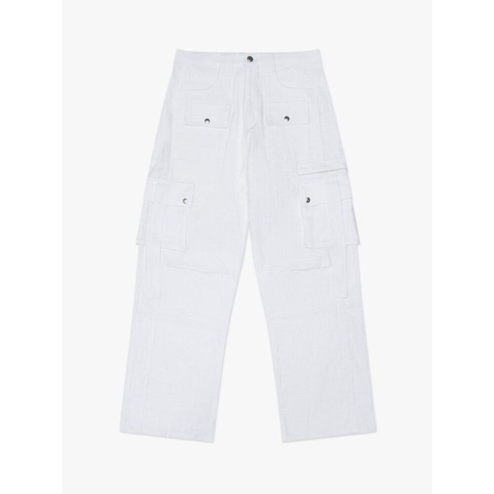 Rhude White Linen Cargo Women's Pants